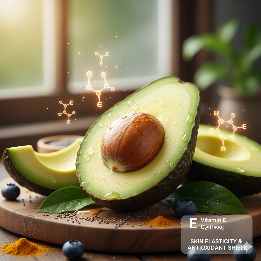 Avocados are a powerhouse of healthy monounsaturated fats, which are crucial for skin elasticity and moisture. They're also rich in Vitamin E, a potent antioxidant that protects your skin from oxidative damage and supports a healthy skin barrier. How to enjoy: Add slices to your toast, blend into smoothies, make guacamole, or dice into salads.